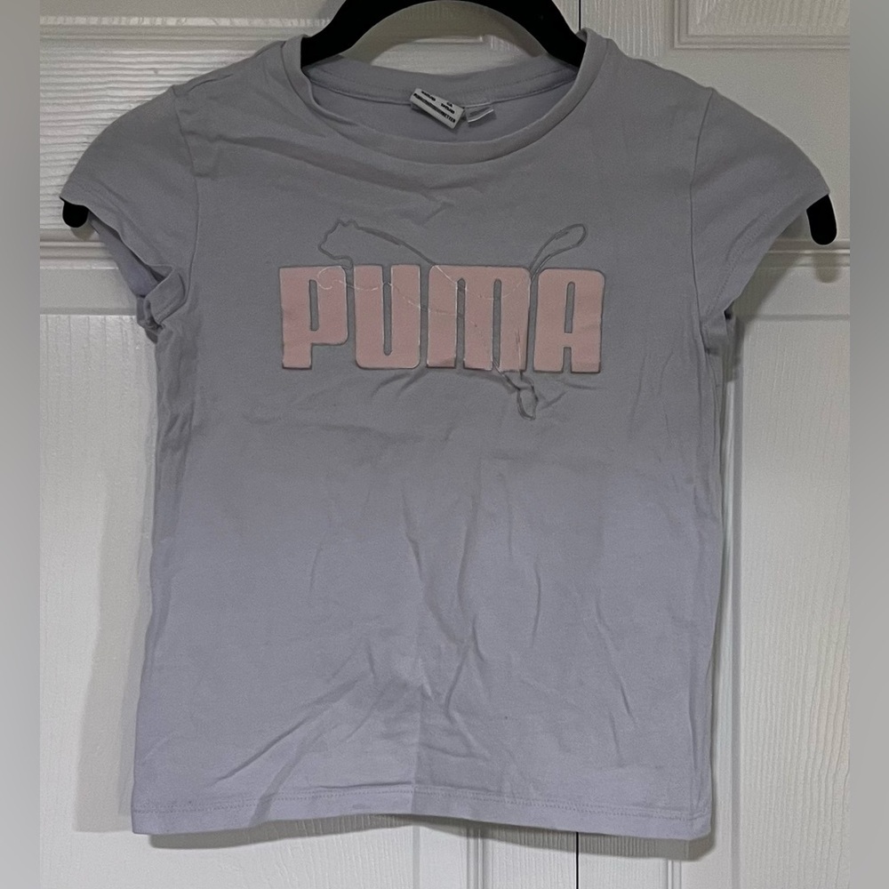 Youth Light Purple Puma Logo Short Sleeved Tee
